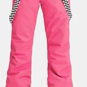 SMN Highland Pink Women's snow pants with Checkered Detail